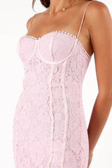 Allegra Lace Midi Dress - Pink